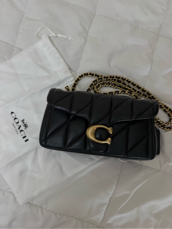 Coach Handbags - Coach Black Quilted Leather Crossbody with Gold 'C' Accent